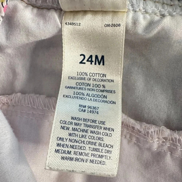 Oshkosh B'Gosh Girl's Tiered Ruffle Overall Dress Vestback Size 24 Months - Picture 6 of 6